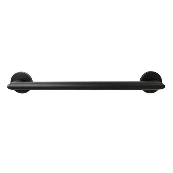 48 in. Coronado Designer Oval Bathroom Shower Grab Bar with Mitered Corners, Matte Black