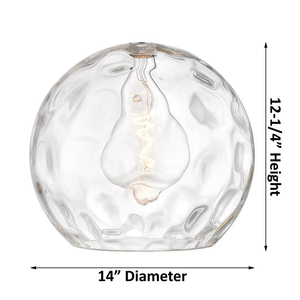 Antique Copper and Clear Glass 17" Pendant Light