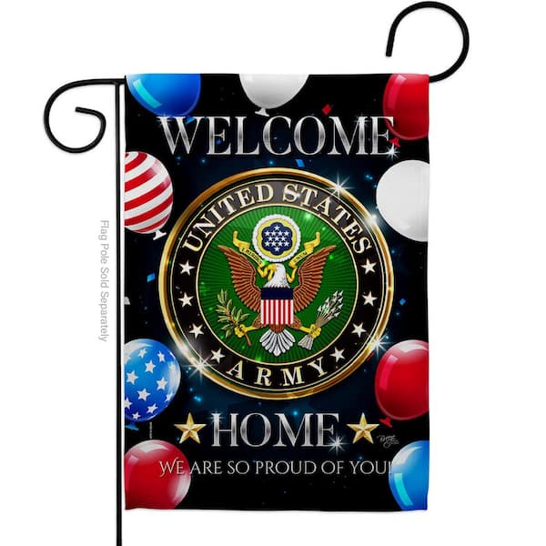 Breeze Decor 13 in. x 18.5 in. Welcome Home Army Garden Flag Double-Sided Armed Forces Decorative Vertical Flags