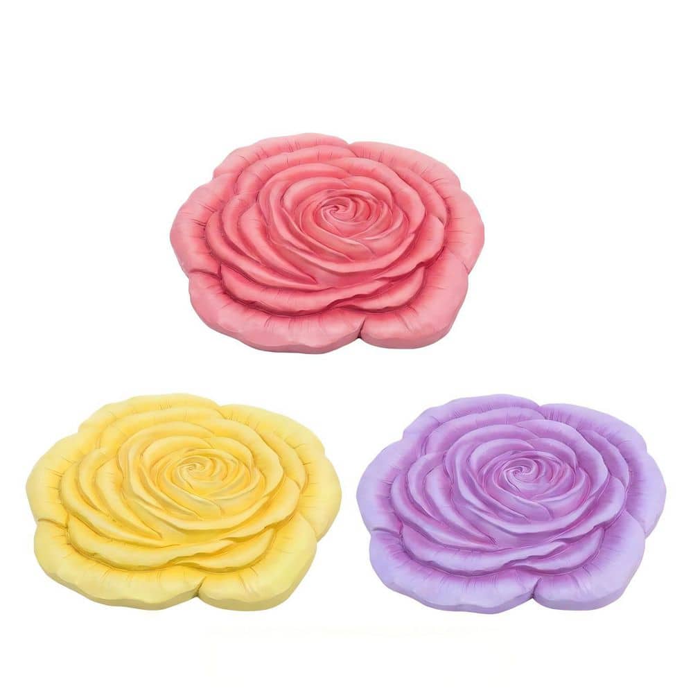 3 Pack 10 in. x 10 in. x 4 in. Rose Garden Stepping Stone, Decorative Dimensional Resin Stones for Patio Pathway Yard price history on PriceWatchPro