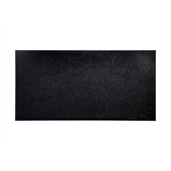 Fasade Nettle 96 in. x 48 in. Decorative Wall Panel in Black