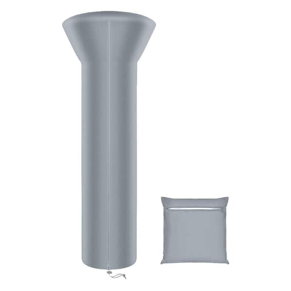 ITOPFOX Waterproof 87 in. x 33 in. x 19 in. Gray Fabric Patio Heater Cover with Zipper and Storage Bag