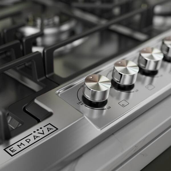 30-in Built-in Gas Cooktop with 5 Sealed Burners-LPG Convertible-Recessed Gas Stove in Stainless Steel
