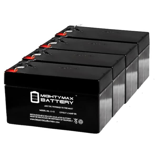 MIGHTY MAX BATTERY 12V 1.3Ah Replacement Battery compatible with SigmasTek SP12-1.2 - 4 Pack
