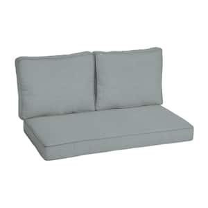 46 in. x 26 in. Outdoor Loveseat Cushion Set in Stone Grey Leala