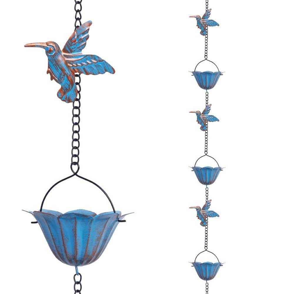 13.4 ft. Rain Chain, Hummingbird Outdoor Rain Chain, Copper Bell Rain Chain with 12-Cups, Decorative Rain Catcher price history on PriceWatchPro