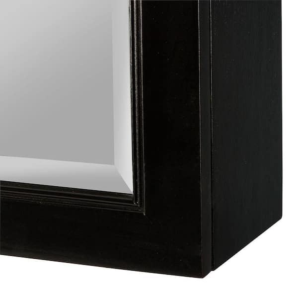 Gazette 22 in. W x 28 in. H x 6-5/8 in. D Framed Surface-Mount Bathroom Medicine Cabinet in Espresso