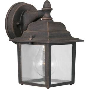 Forte Lighting 1718-01-28 Outdoor Flush Mount with Satin White Glass Shades Painted Rust
