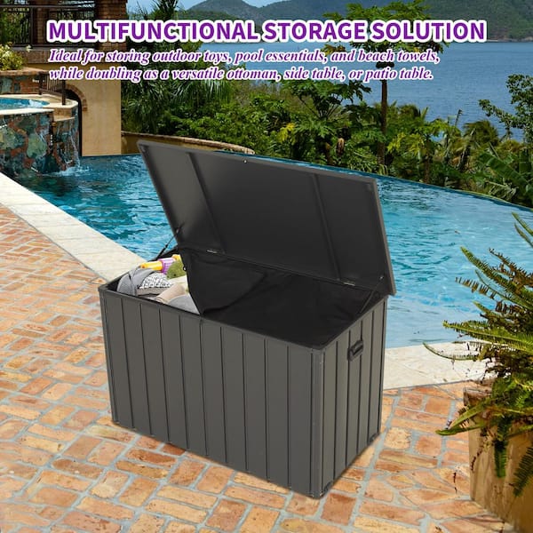 domi outdoor living 120 Gallon Outdoor Steel Deck Box with Lock