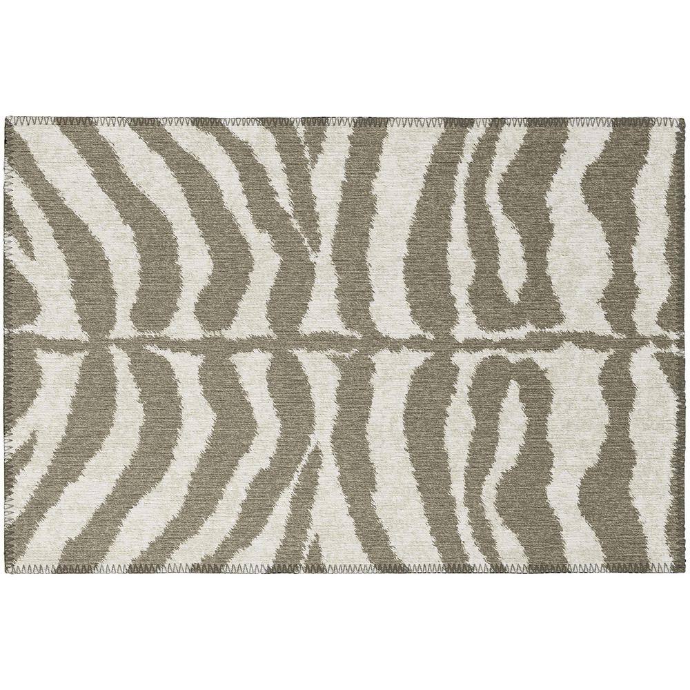 Addison Rugs Safari Brown 1 ft. 8 in. x 2 ft. 6 in. Indoor/Outdoor Washable Indoor/Outdoor