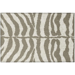 Safari Brown 1 ft. 8 in. x 2 ft. 6 in. Indoor/Outdoor Washable Indoor/Outdoor Washable Rug