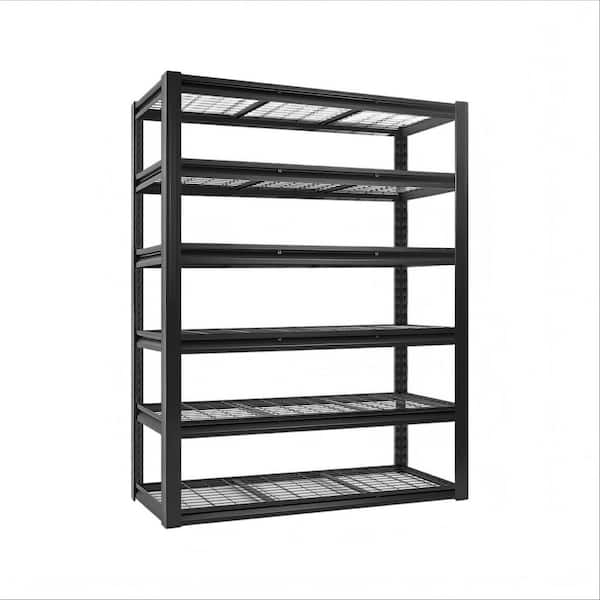 6-Tiers Heavy Duty Metal Adjustable Garage Storage Shelving Unit in Black (60 in. W x 83.8 in. H x 23.6 in. D)