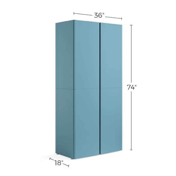 Everest 36-in W x 74-in H Steel Modern Blue Freestanding Utility Storage Cabinet