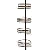 iDesign York Metal Wire Tension Rod Corner Shower Caddy, Adjustable 5-9 Pole  and Baskets for Shampoo, Conditioner, Soap with Hoo