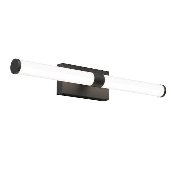 Vitoro 27 in. 1-Light Matte Black Integratd LED Vanity Light Bar