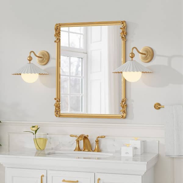 KAWOTI 11.75 in. 1-Light Gold Modern Wall Sconce with Metal Cap