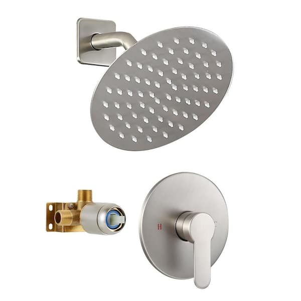 Single Handle 1-Spray Shower Faucet 1.75 GPM with Pressure Balance in Brushed Nickel