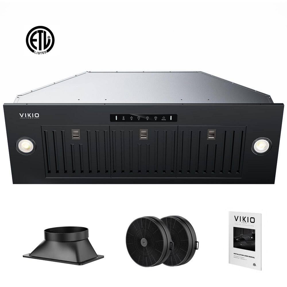 28 in. 900CFM Ductless Convertible Insert Range Hood in Black Stainless Steel with LED Light Gesture Sensing and Filter price history on PriceWatchPro