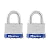 Master Lock Outdoor Padlock with Key, 1-3/4 in. Wide, 2 Pack