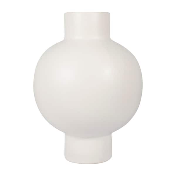 Liv & Skye 18 in. Ivory Stoneware Bubble Decorative Vase