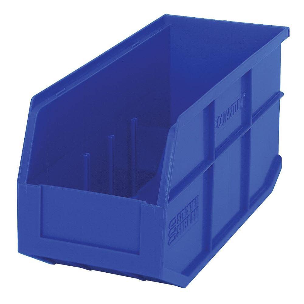 QUANTUM STORAGE SYSTEMS Stackable Shelf 10Qt. Storage Tote in Blue (6