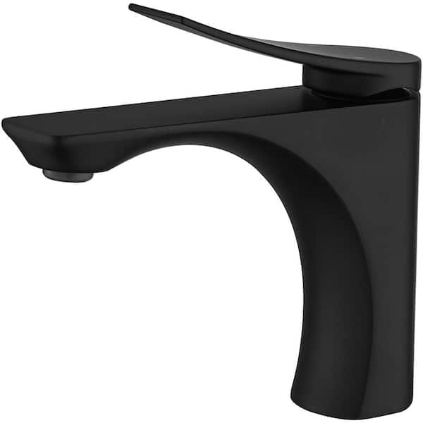 BWE Single Hole Single-Handle Bathroom Faucet in Matte Black