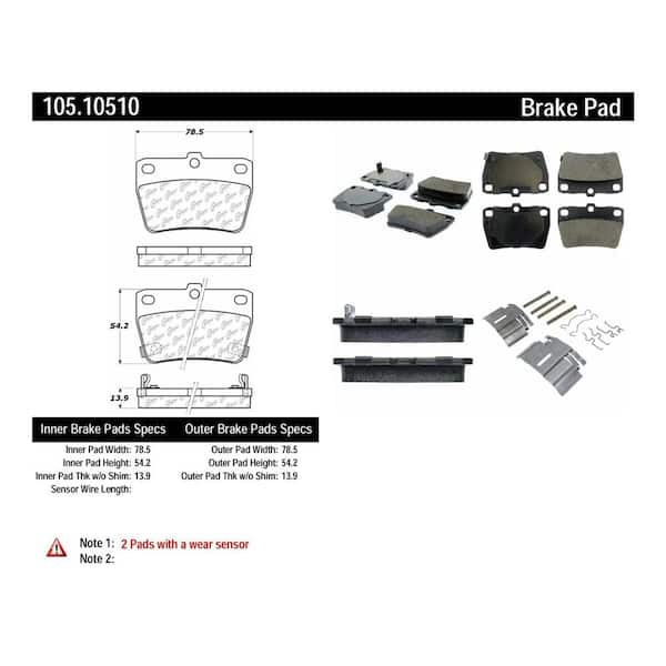 Centric Parts Disc Brake Pad Set 2004-2005 Toyota RAV4 2.4L
