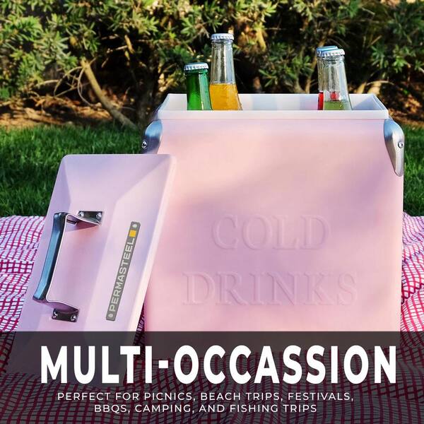 PERMASTEEL 14 Qt. Portable Cooler in Pink PS-205-14QT-PK