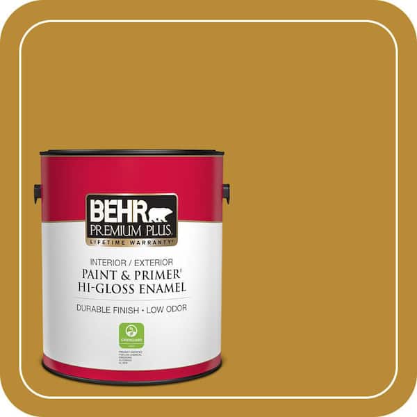BEHR PREMIUM PLUS 1 gal. #S-H-340 Treasures Hi-Gloss Enamel Interior/Exterior Paint & Primer