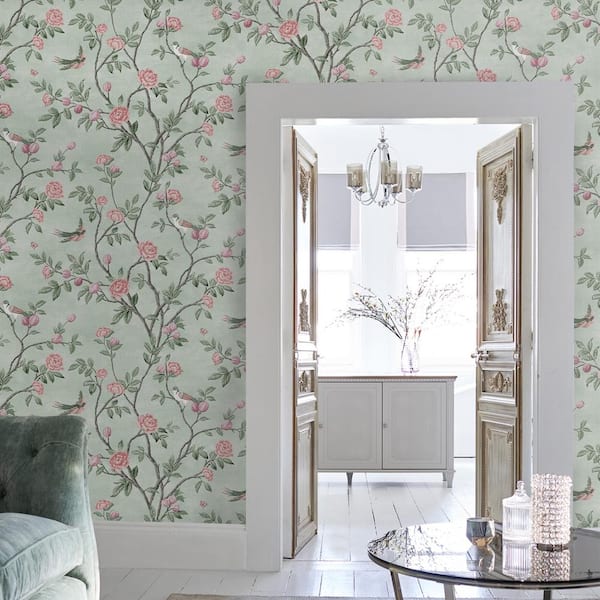 Eglantine Eau de Nil Unpasted Removable Wallpaper Sample