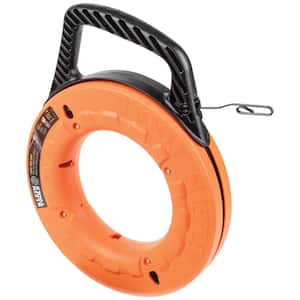 Rampro 100 Foot Reach, Spring-steel Fish Tape Reel, with High Impact Case, for Electric or Communication Wire Puller