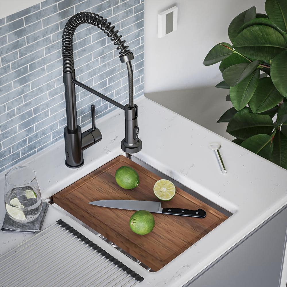 Compact Stainless Steel Undermount Kitchen Workstation Sink