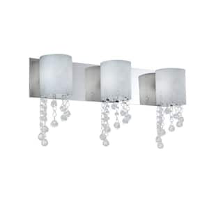 Jewel 22 in. 3-Light Chrome Vanity Light with Matte Opal Glass Shade with Bulbs Included