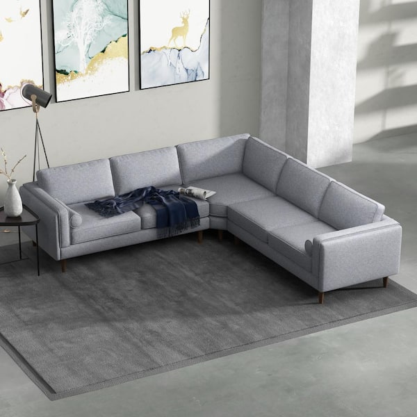 Ashcroft Furniture Co Franklin 103 in. W Square Arm Fabric Modern