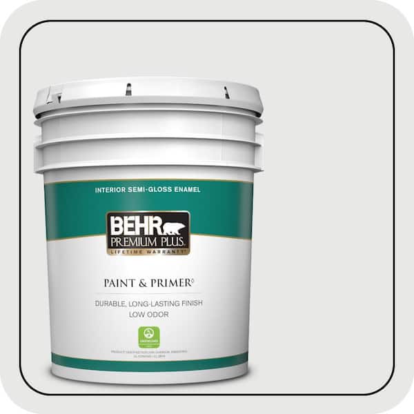 BEHR PREMIUM PLUS 5 gal. #ECC-35-2 Quartz Stone Semi-Gloss Enamel Low Odor Interior Paint & Primer
