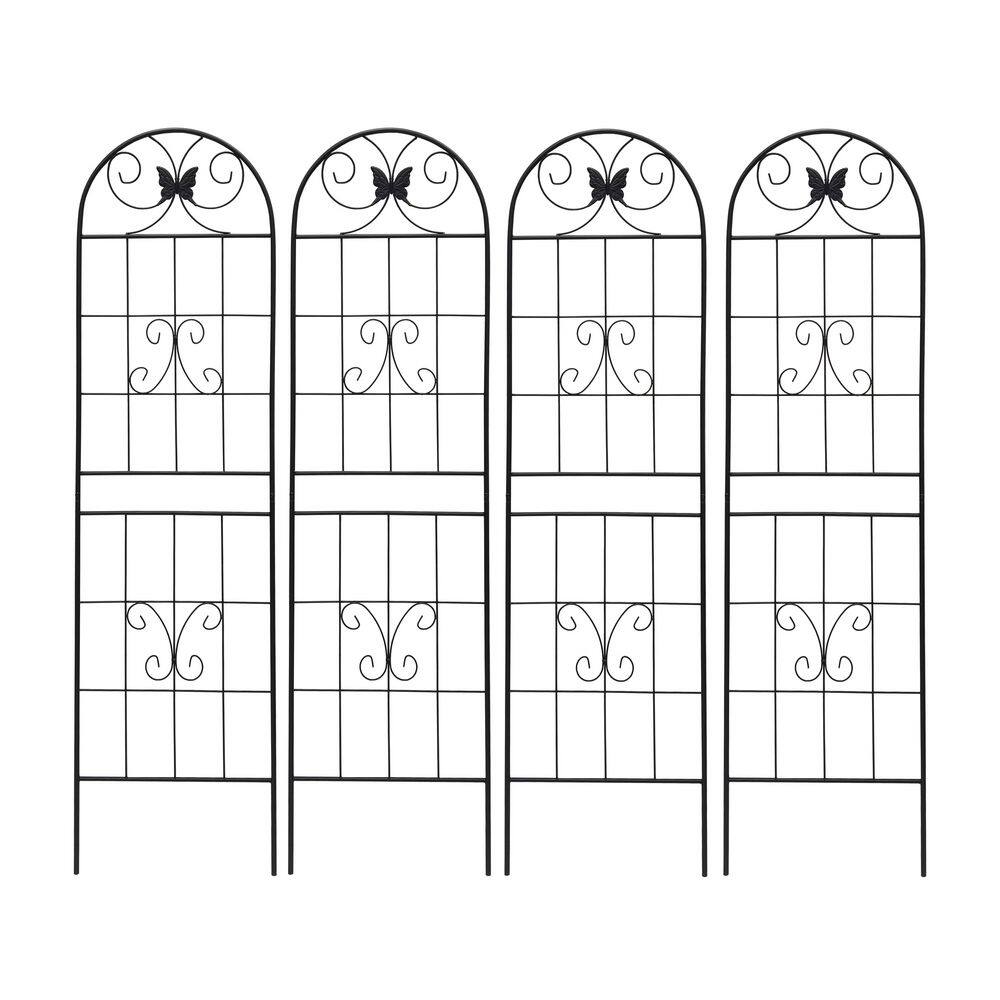 71 in. Black Rustproof Metal Garden Trellis for Climbing Plants and Outdoor Vines(4-Pack) price history on PriceWatchPro
