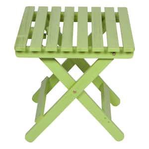 Adirondack Lime Green Square Wood Outdoor Side Folding Table
