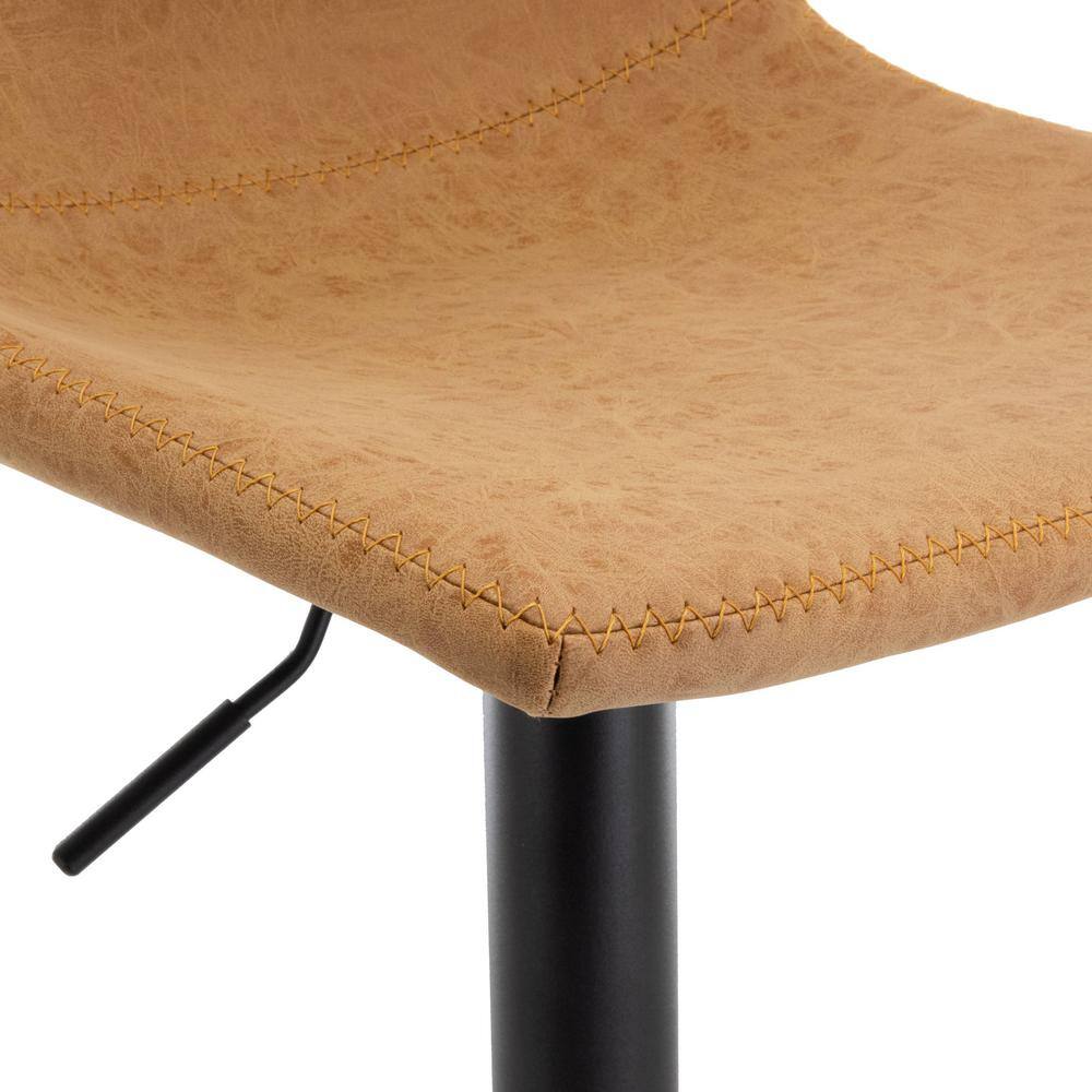 Tilbury Light Brown Adjustable Swivel Bar Stools with Footrest Set of 2