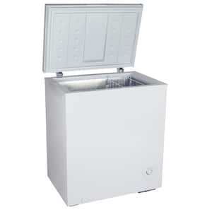 Compact Chest Freezer 5.0 cu. ft. (142L), White, Energy-Efficient Manual Defrost, Flat Back