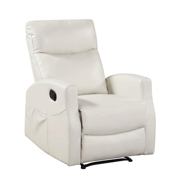 Lazzara Everton Beige Faux Leather Wall Hugger Manual Recliner