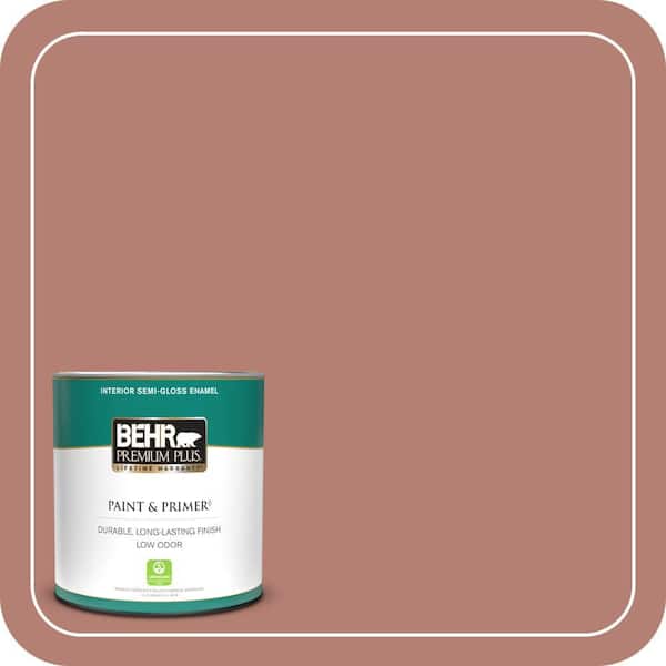 BEHR PREMIUM PLUS 1 qt. #ICC-102 Copper Pot Semi-Gloss Enamel Low Odor Interior Paint & Primer
