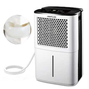 50 pt. 2000 sq.ft. Portable Dehumidifier with Bucket in White, with ION, Air Purify Function, with Drain Hose for Garage