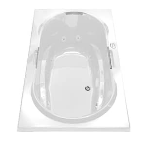Antigua 72 in. Acrylic Center Drain Oval Drop-in Whirlpool Bathtub in White with Microjets