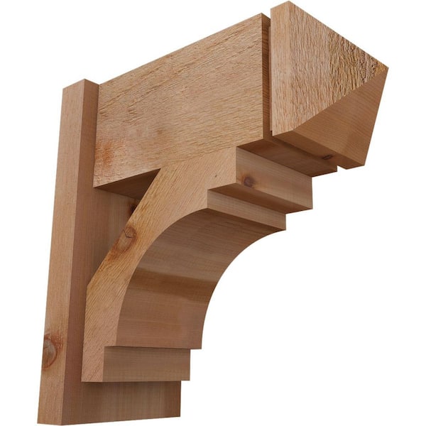 Ekena Millwork 8 in. x 18 in. x 18 in. Merced Arts and Crafts Rough Sawn Western Red Cedar Outlooker