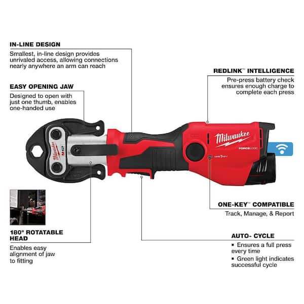 Milwaukee M12 12-Volt Lithium-Ion FORCE LOGIC Press Tool Kit w