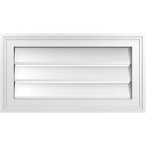 22" x 12" Vertical Surface Mount PVC Gable Vent: Functional with Brickmould Frame