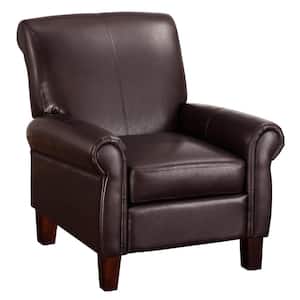 Faux Leather Brown Club Chair