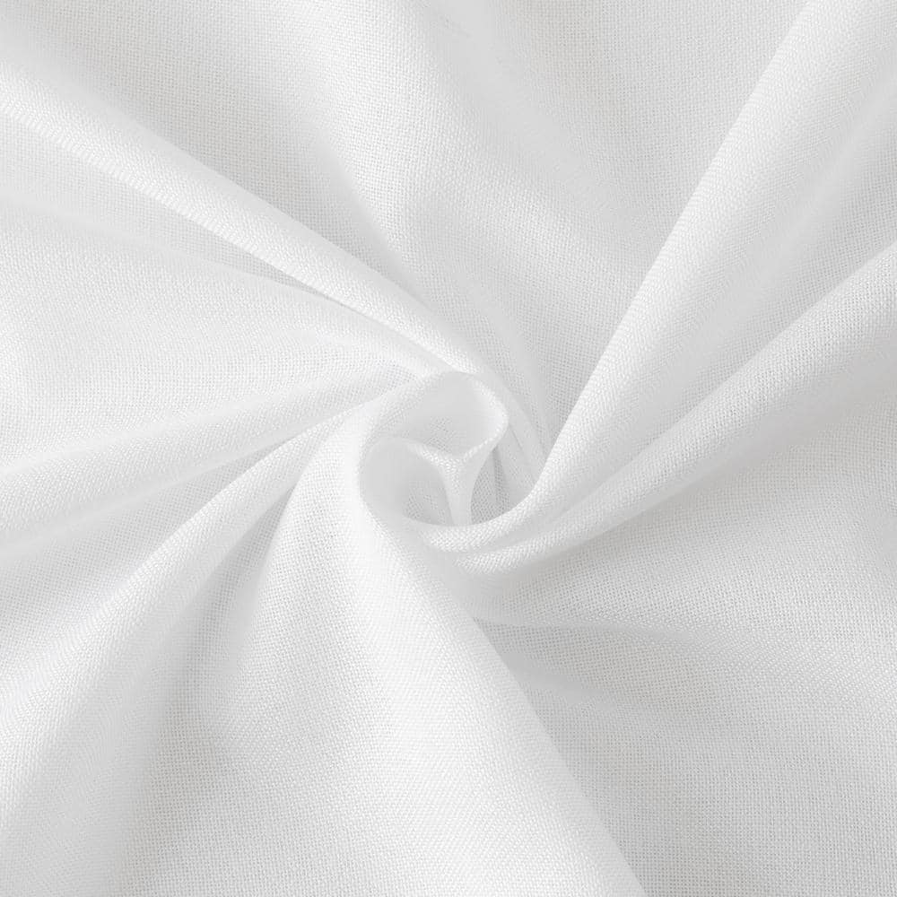 White Polyester Light-Filtering Tab Top Curtain Panel, 40" x 96"