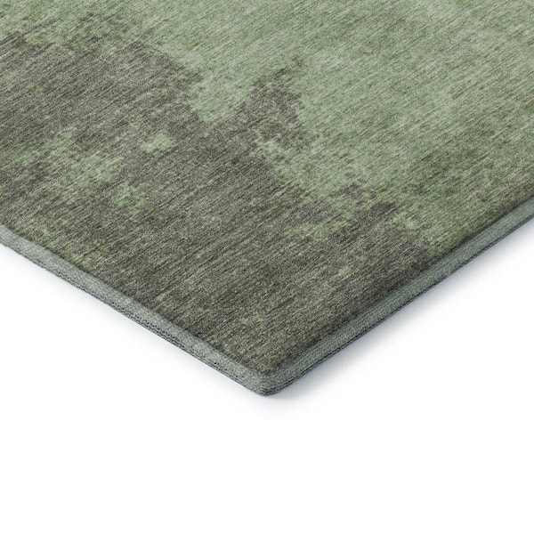 Mayfield Premium Machine Washable Abstract AMF1913 Aloe 10 ft. x 14 ft. Area Rug