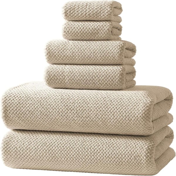 Ultra Soft Microfiber 6-Piece Towel Set,Camel